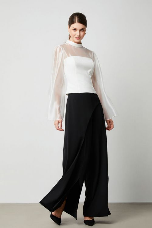 Crepe layer details pants