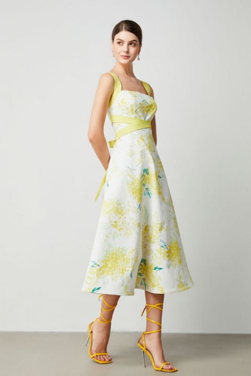 Yellow floral dress