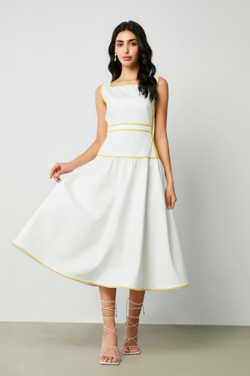 A-line white dress