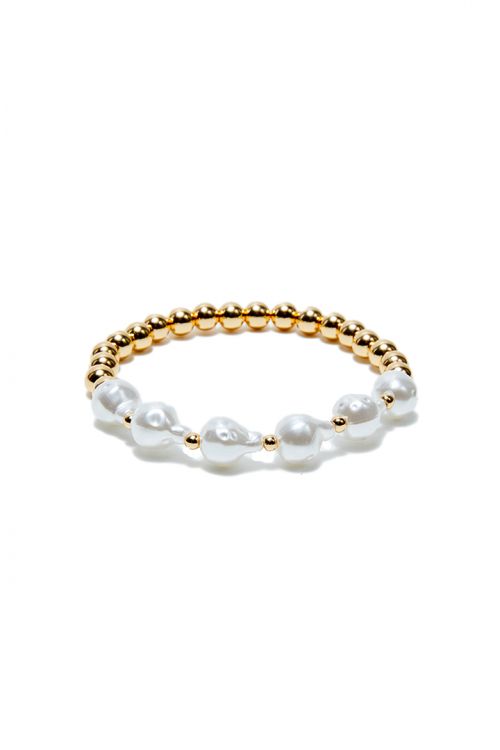 Chain pearl gold bracelet