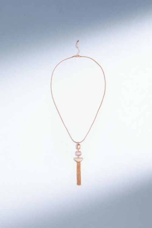 Long length gold tone necklace