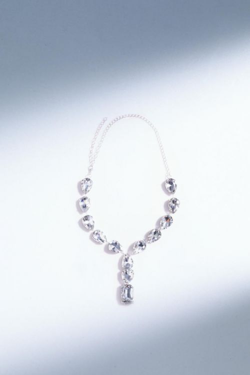 Silver crystal necklace