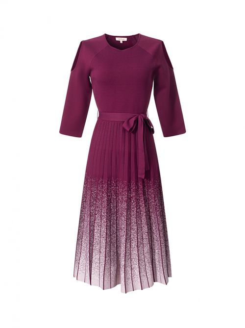 pleated ombre dress
