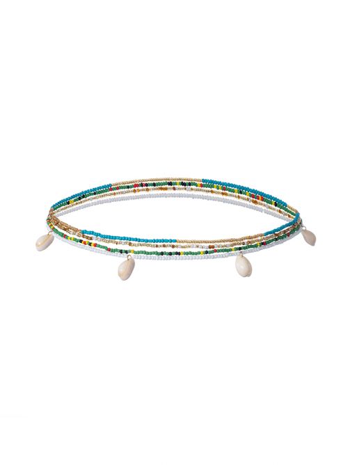 Layered beads belt