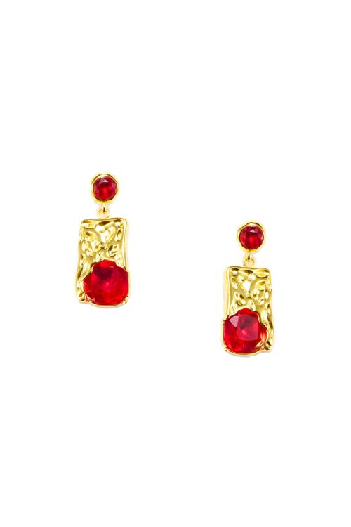 Red gem earring