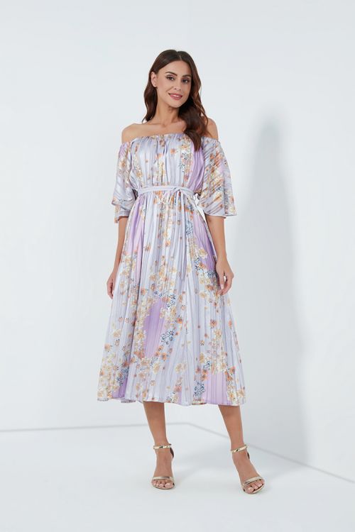 Pleated floral dress