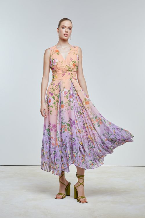 Floral pleated dress
