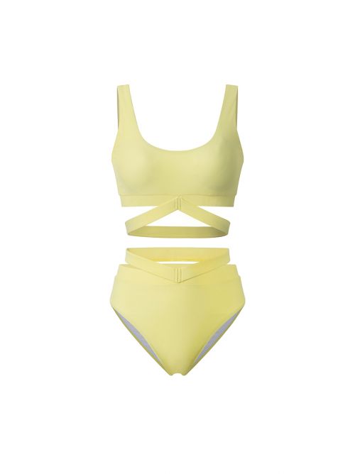 cutout yellow bikini