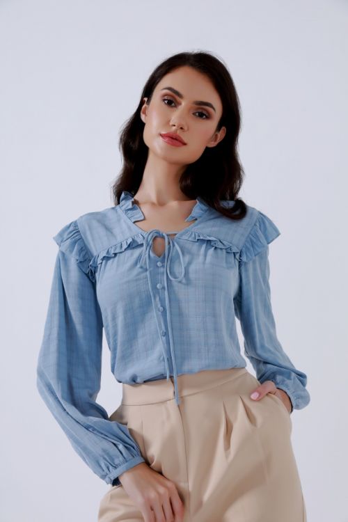 Frill button line top