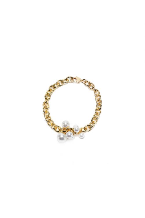 Gold and off-white bracelet