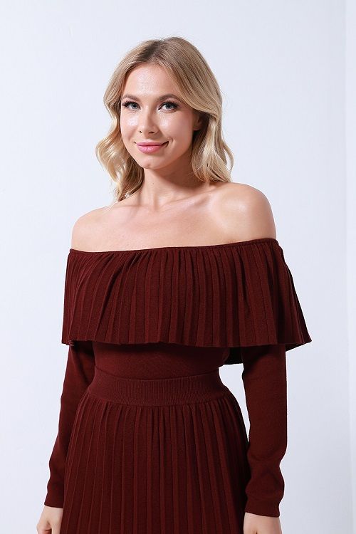 pleated off-shoulder top