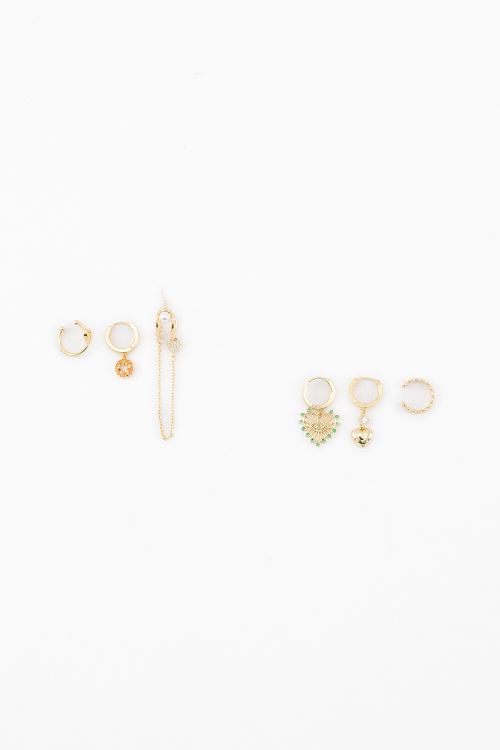 set of golden earrings