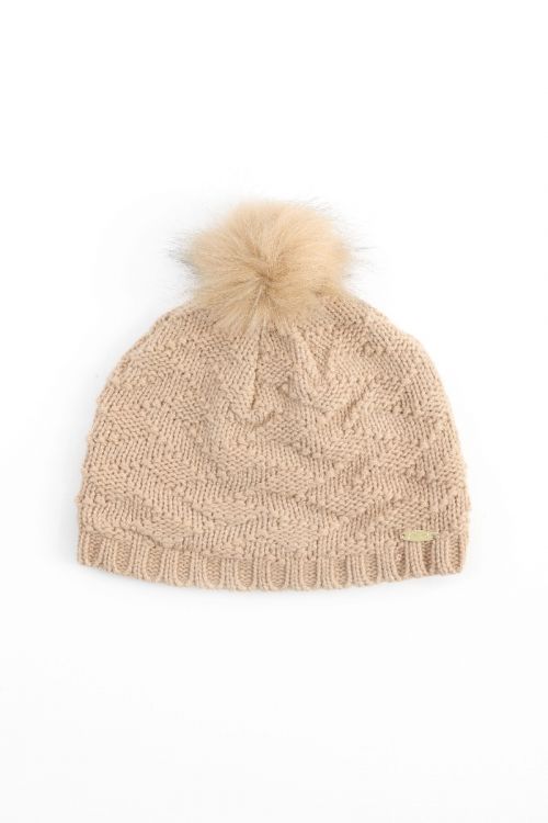 Pom-pom knitted cap