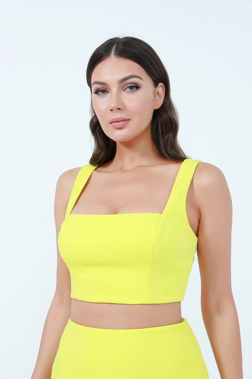 cropped yellow top