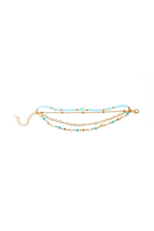 Gold and blue tone bracelet set