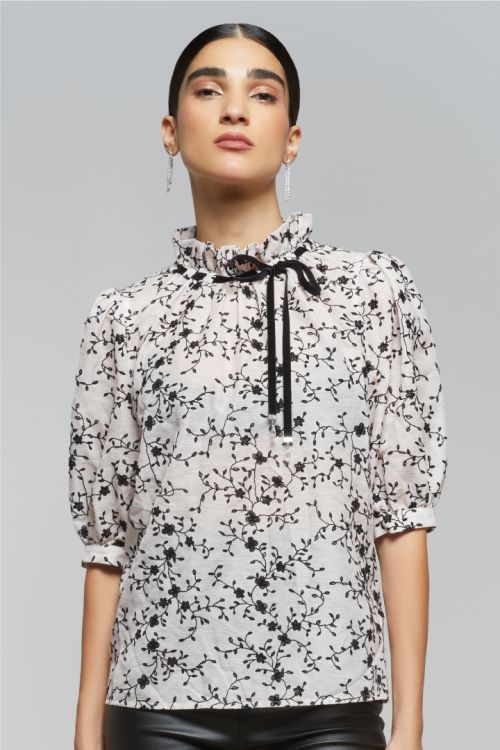 Jacquard printed blouse