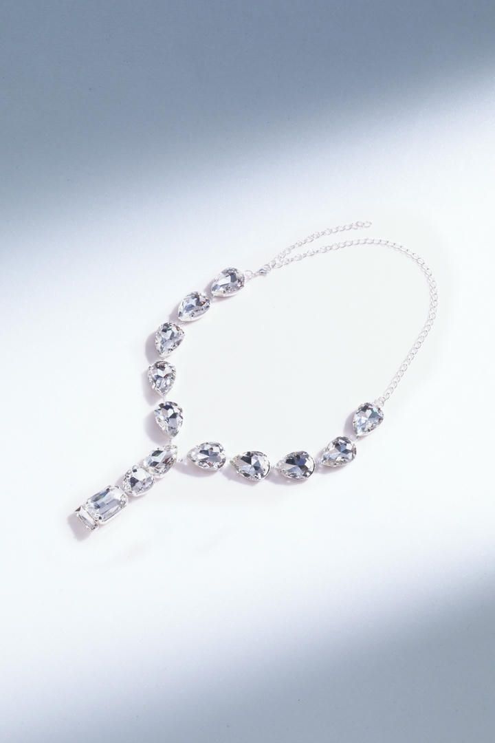 Silver crystal necklace