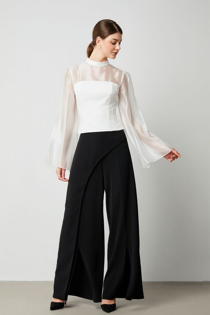 Crepe layer details pants