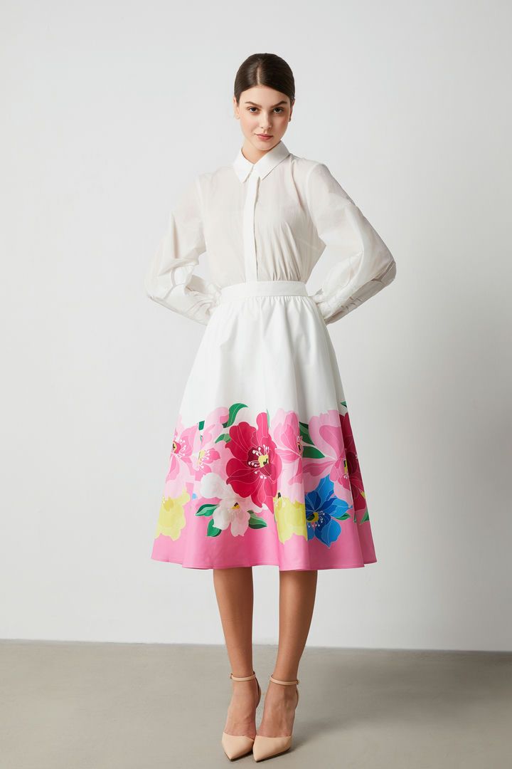 Floral A Line Skirt