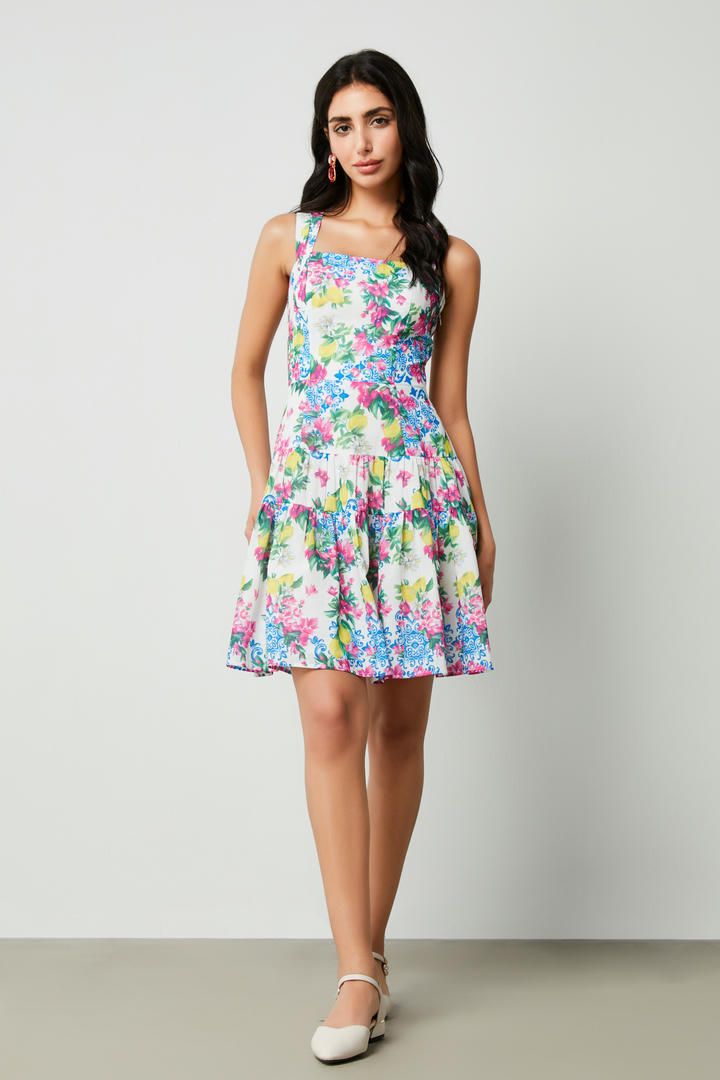 A-line floral dress
