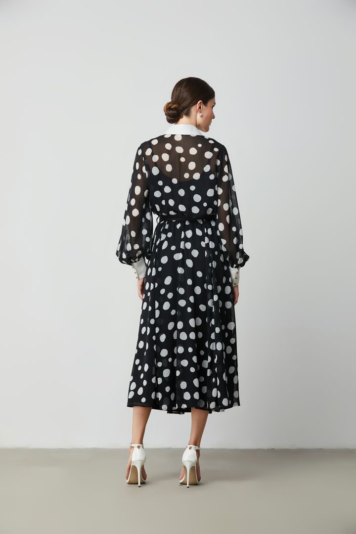 Polka dot chiffon dress