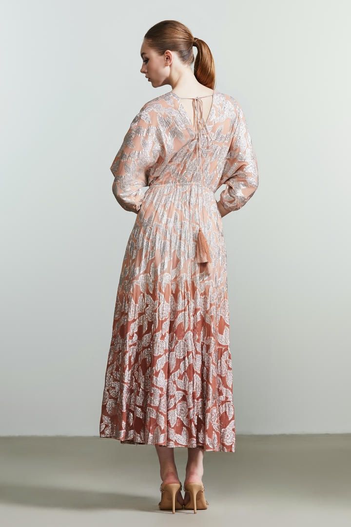 Brocade gradian color dress