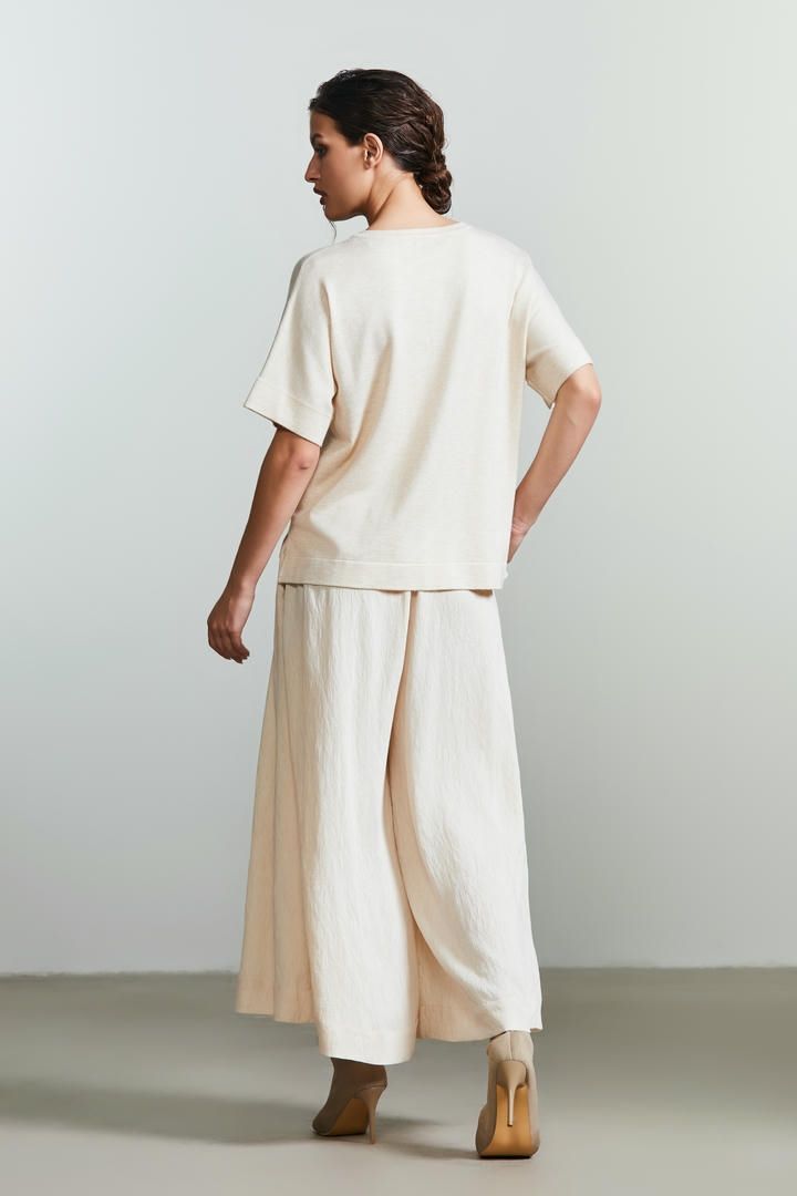 pleated detail culotte pants