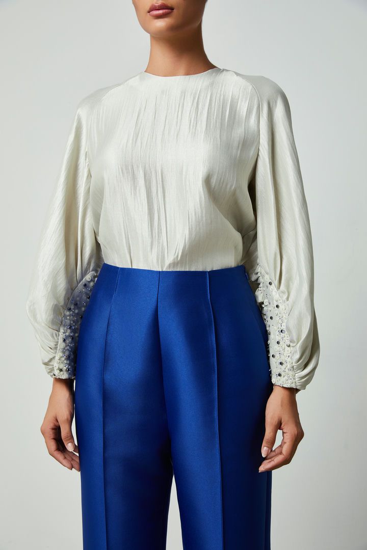 embellished cuffs blouse