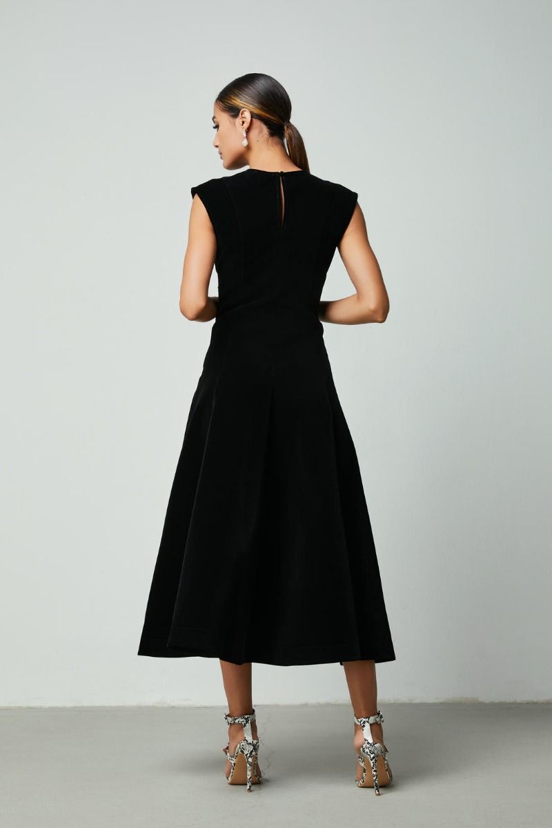 A-line velvet dress