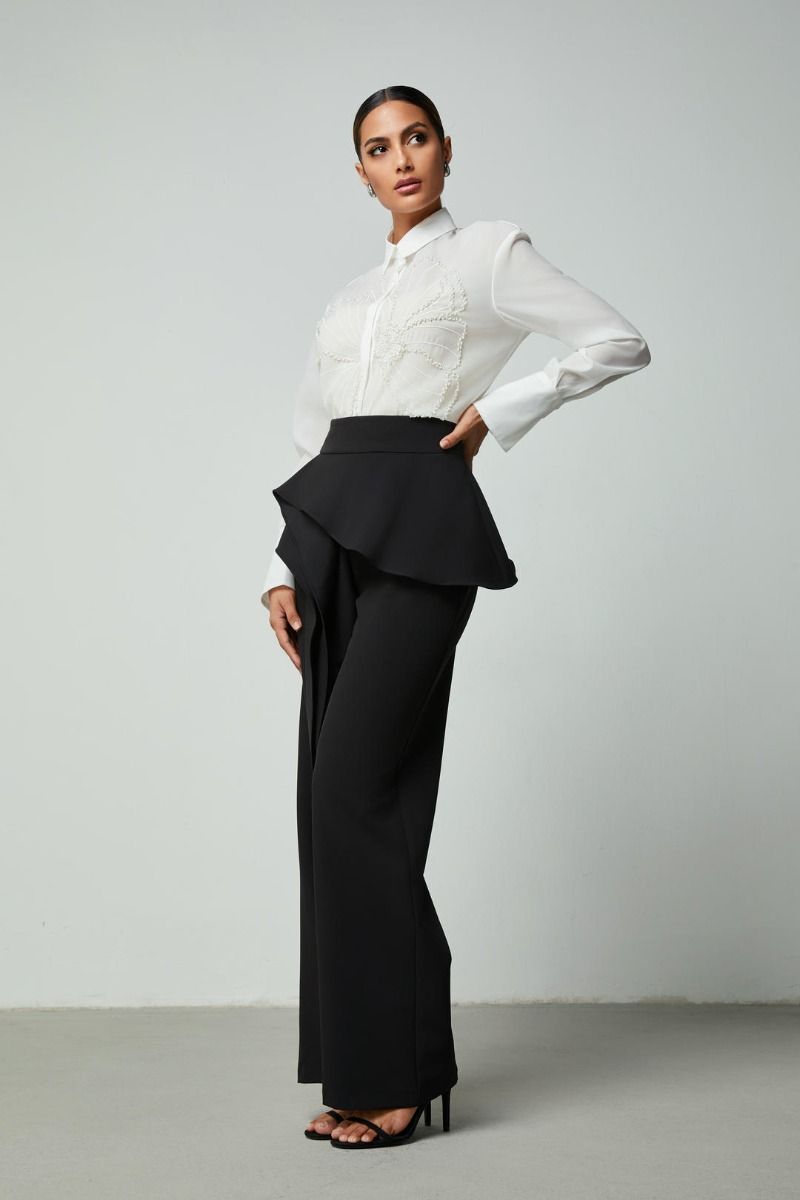 Peplum waist pants