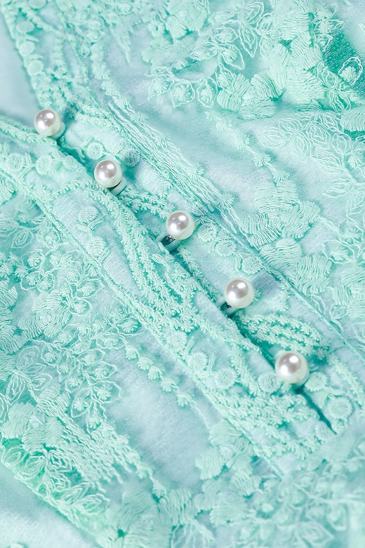 Buttoned Line Lace Dress
