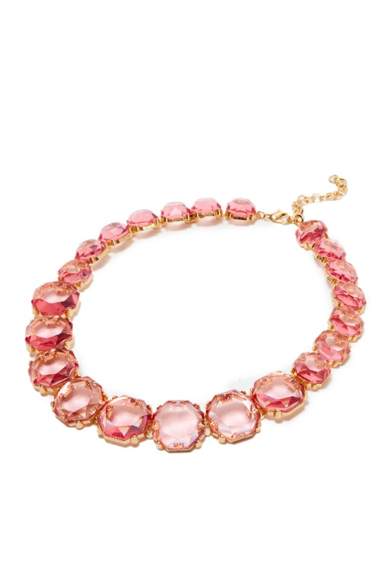 Pink crystal necklace