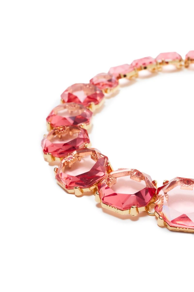 Pink crystal necklace