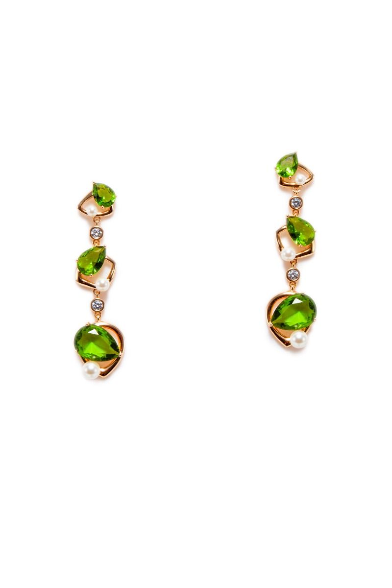 Green drop earrings