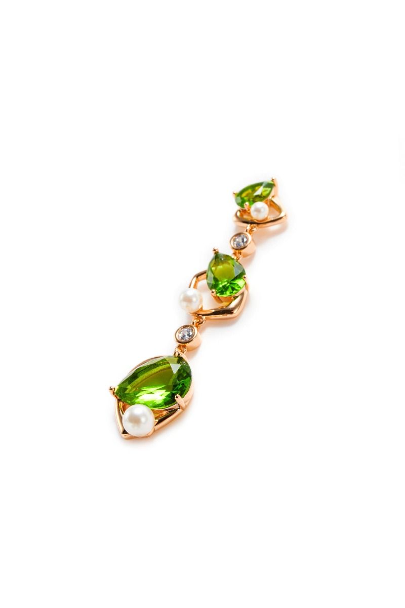 Green drop earrings