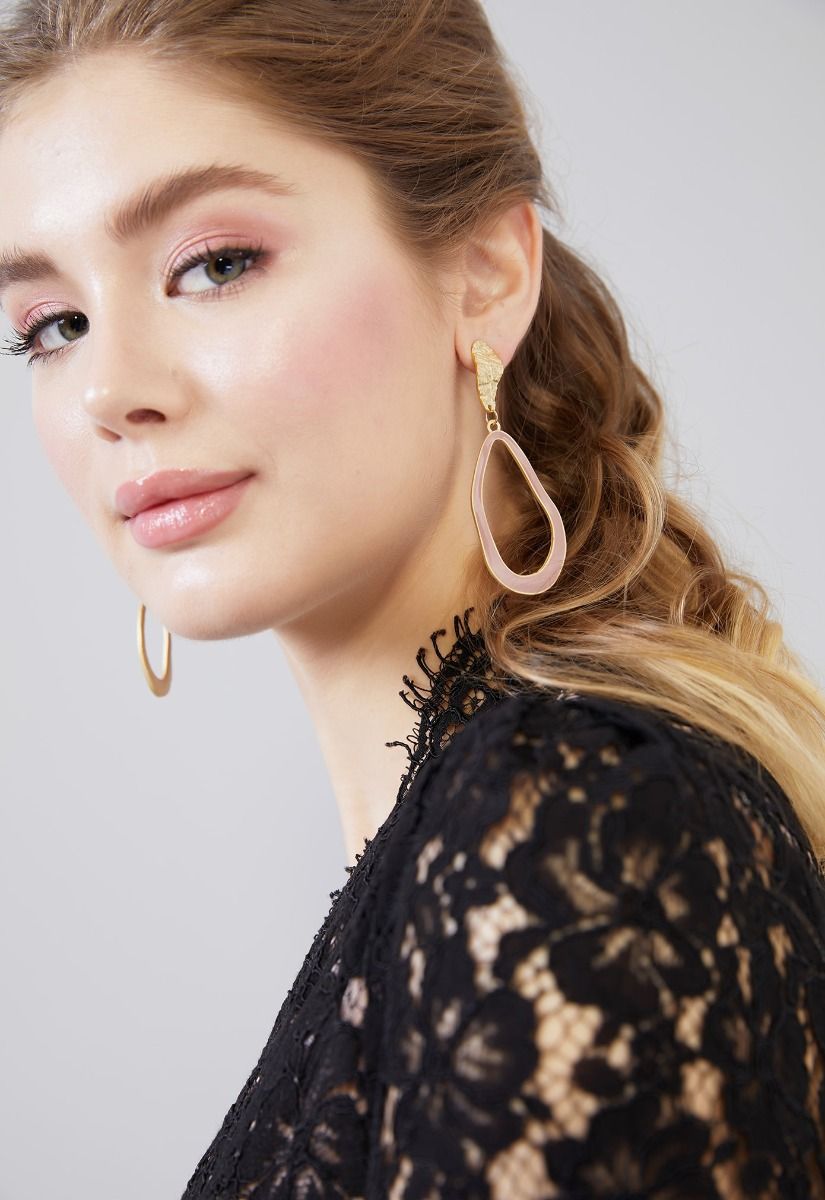 Pink and Gold Earrings