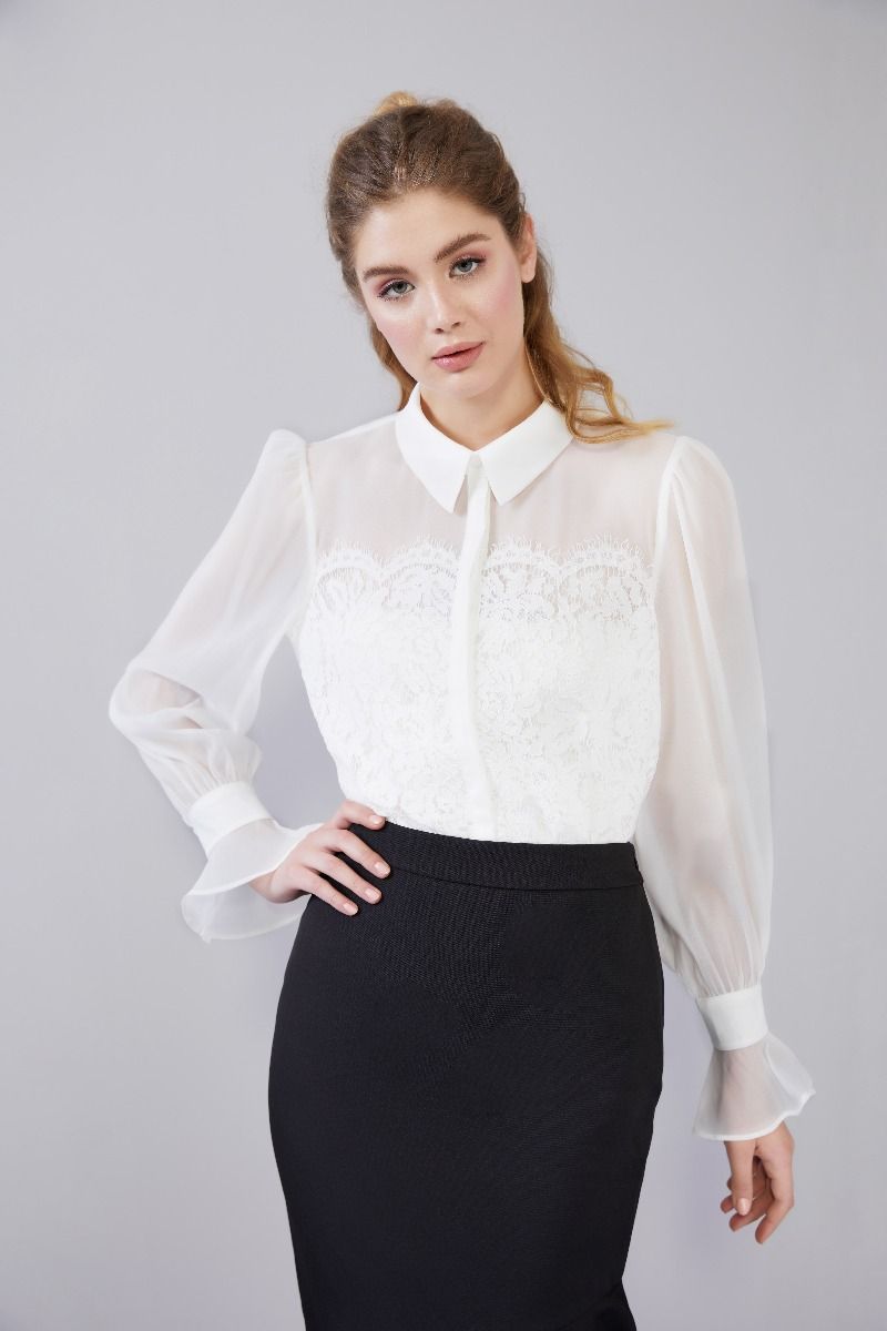White Blouse with Classic collar