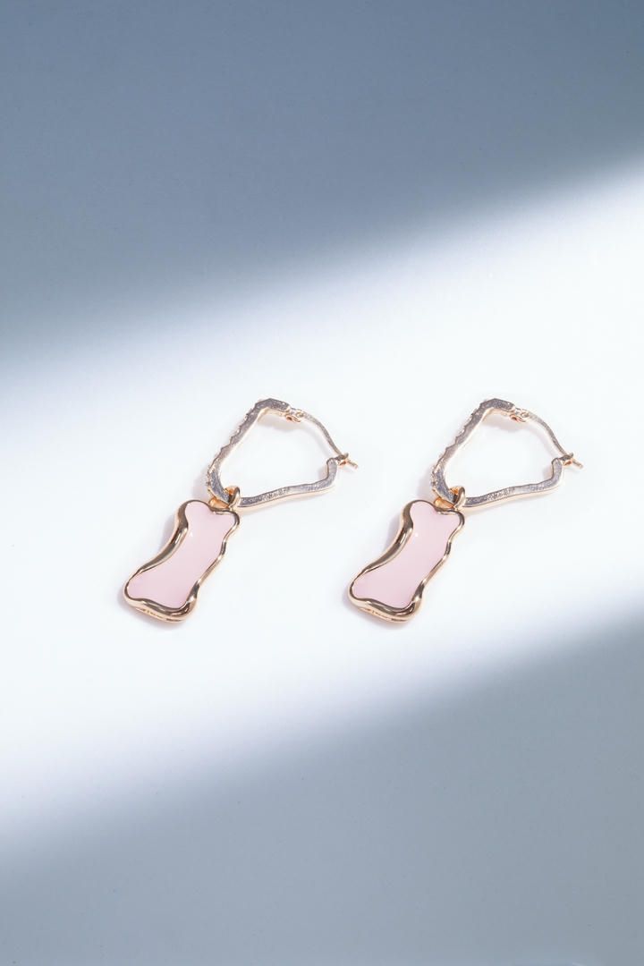 Pink and silver earrings