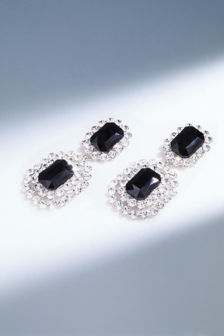 Crystal double drop earrings