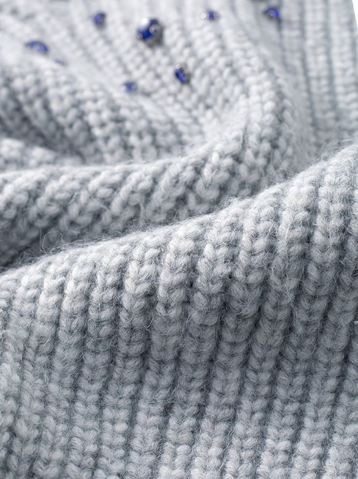 crystal-embellished knitted jumper
