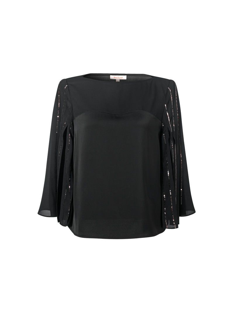 Embellished chiffon sleeves top