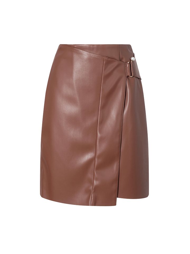 Asymmetrical Leather Skirt