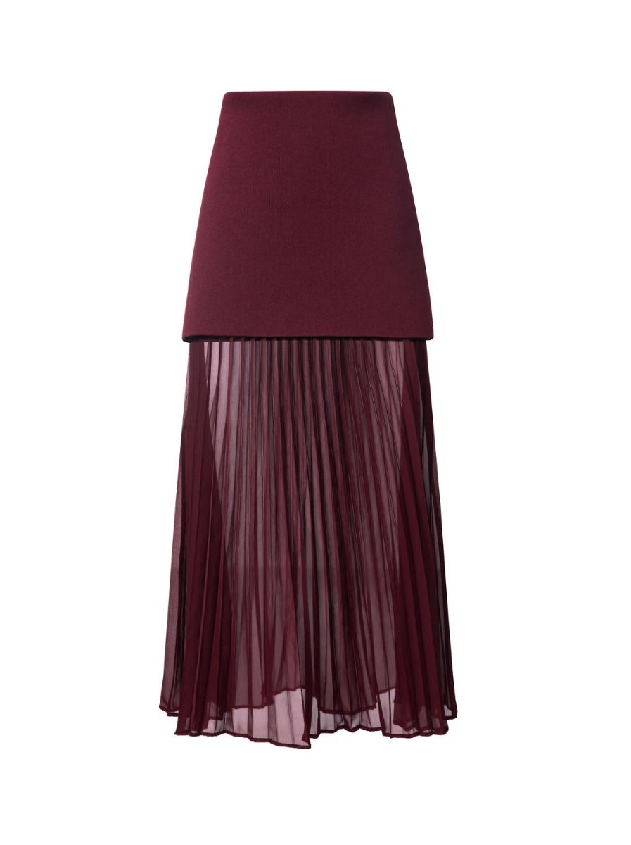 Chiffon pleated layer skirt