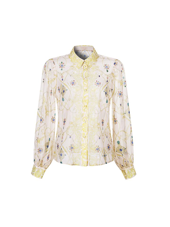 Printed collar shirt