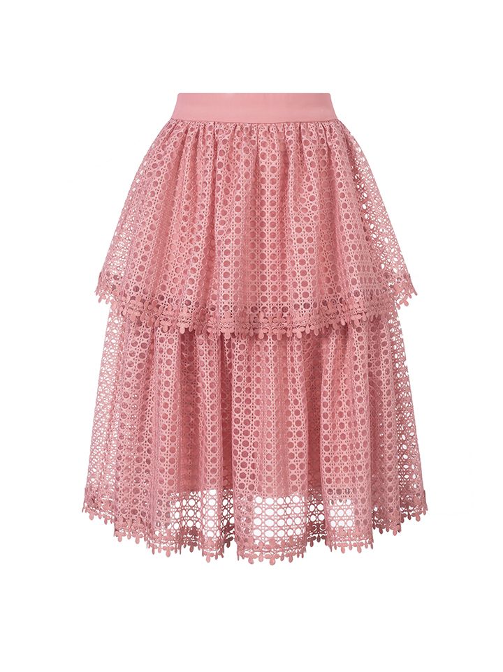 Tiered lace skirt