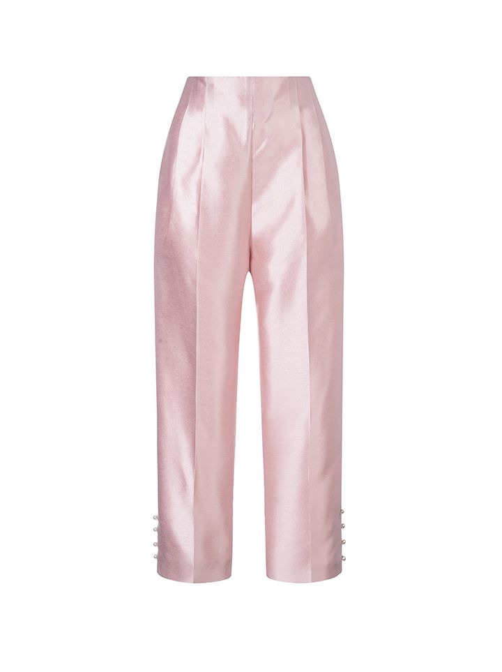 Taffeta straight pants