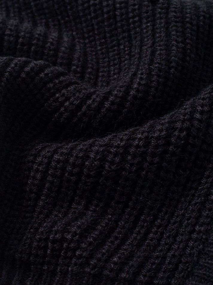 knitted-V-neck-sweater