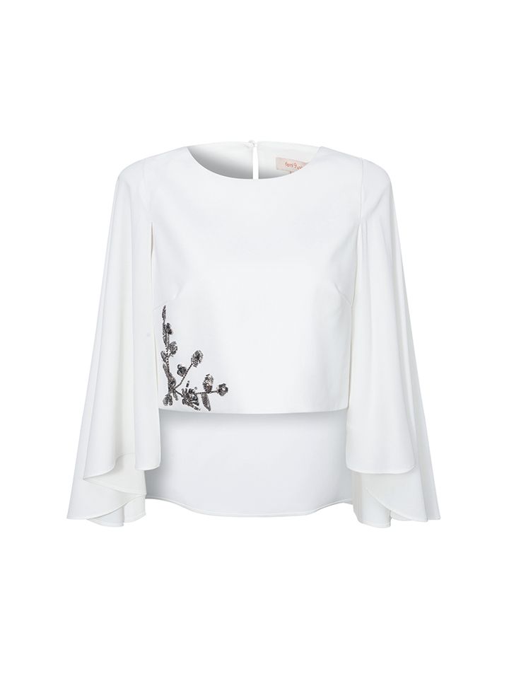 Frill Cape Sleeve Top