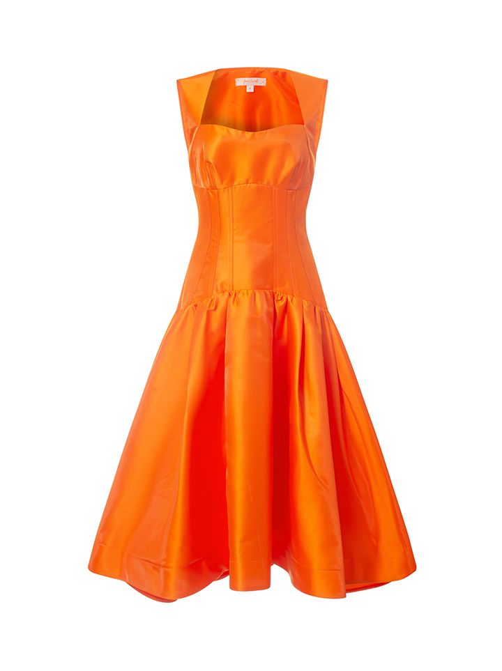 Fit And Flare Taffeta Dress