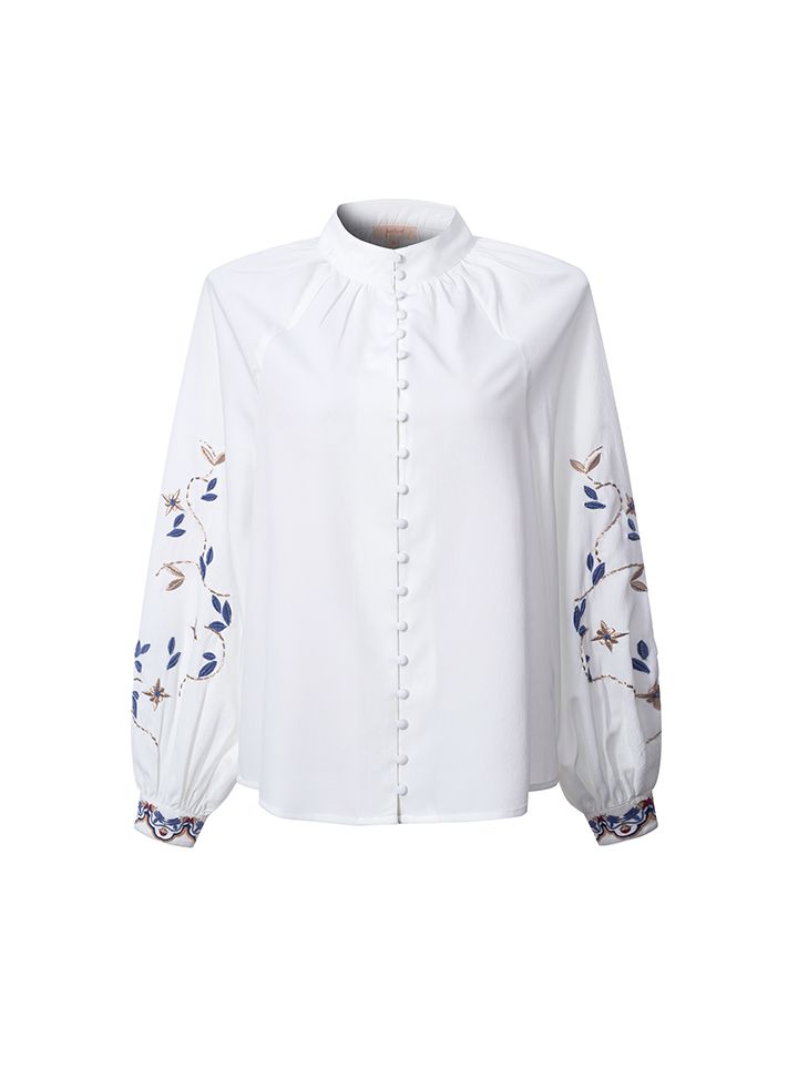 Printed sleeves blouse